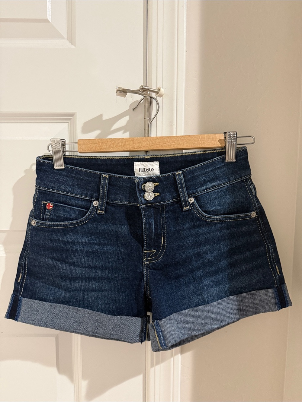 Hudson Jeans “Ruby” Dark Indigo Rolled Cuff Denim Shorts- never worn!